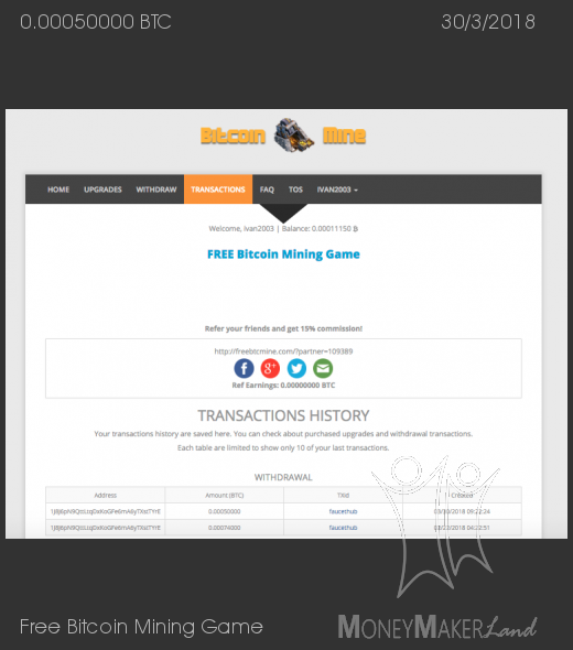 Single Payment For Free Bitcoin Mining Game Of 0 00050000 Btc - 