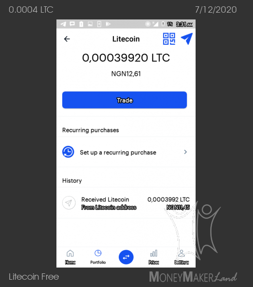 Payment 1 for Litecoin Free