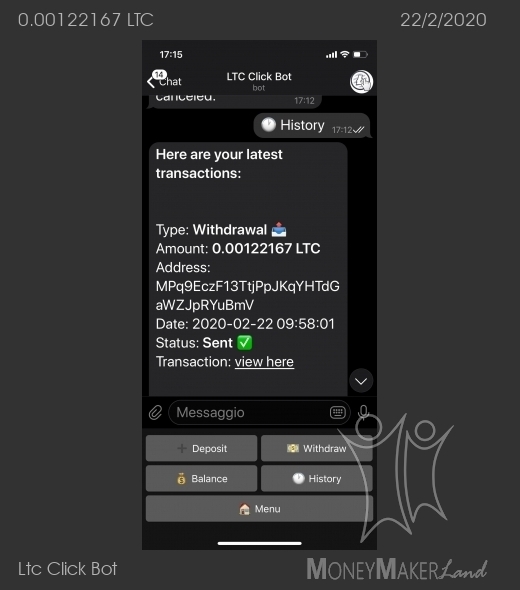 Payment 1 for Ltc Click Bot