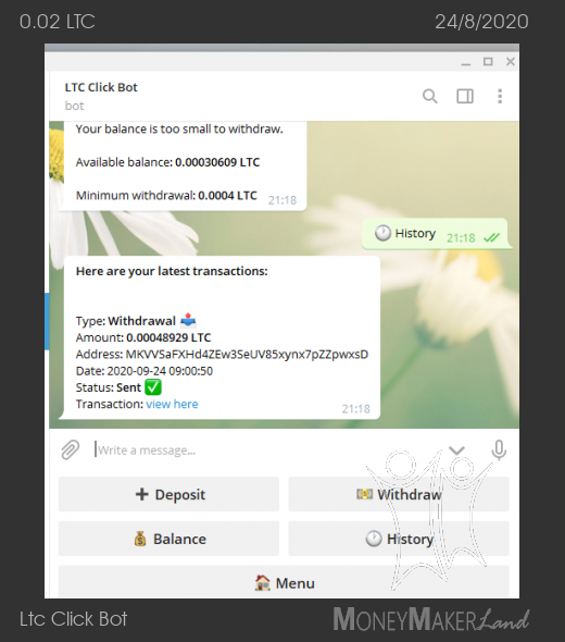 Payment 2 for Ltc Click Bot